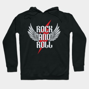 Vintage Retro Style 80s Music Thunder Wings Rock and Roll Hoodie